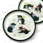 リボンネコ メタルコースター（ティンコースター・ブリキコースター）｜ヴィンテージ・アンティーク