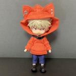 ねこ耳パーカーlarge【オレンジ】