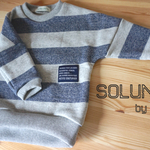 pullover ビッグボーダー &タグ  ネイビー90size