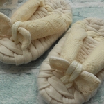 子供布草履12cm(10.5~12cm)ベビー餅踏みわらじアイボリーニットレース布ぞうり、スリッパ、ルームシューズ