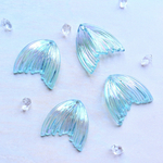 新色！魚のしっぽ樹脂パーツ　アクアブルー×オーロラグラデーション