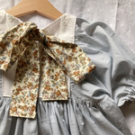 半袖カルムブラウス　libertyムーンモスブラウン