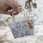 【ratnapra様専用★オーダー品】ミニバッグチャーム／レース柄グレー