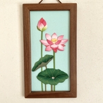 受注制作押し絵「蓮の花」額入り