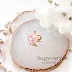 🍓🥛🫖Tea time 〜 指先お茶会 Ring《 strawberry milk tea 》 ✵ティーポット の 指輪 ドライフラワー 揺れるストーン フリーリング いちごみるく ショートケーキ