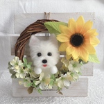 夏リース　ウエスティ　犬　羊毛フェルト