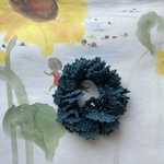 「1972様予約・再販」レース編みのフリルシュシュ