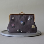 【受注製作分】※他の方はご購入出来ません　スモールフラワー　刺繍　がま口　ポーチ