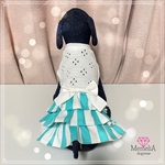 【イタグレ用犬服】色鮮やかで涼しげなスカイブルーで👗清楚系な姫ワンピース💓