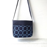 ミナペルホネンタンバリン[ネイビー×ブルー]とネイビーキャンバス　 ショルダーバッグ 