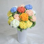 カギ編み 手編み バラの花 多彩 造花
