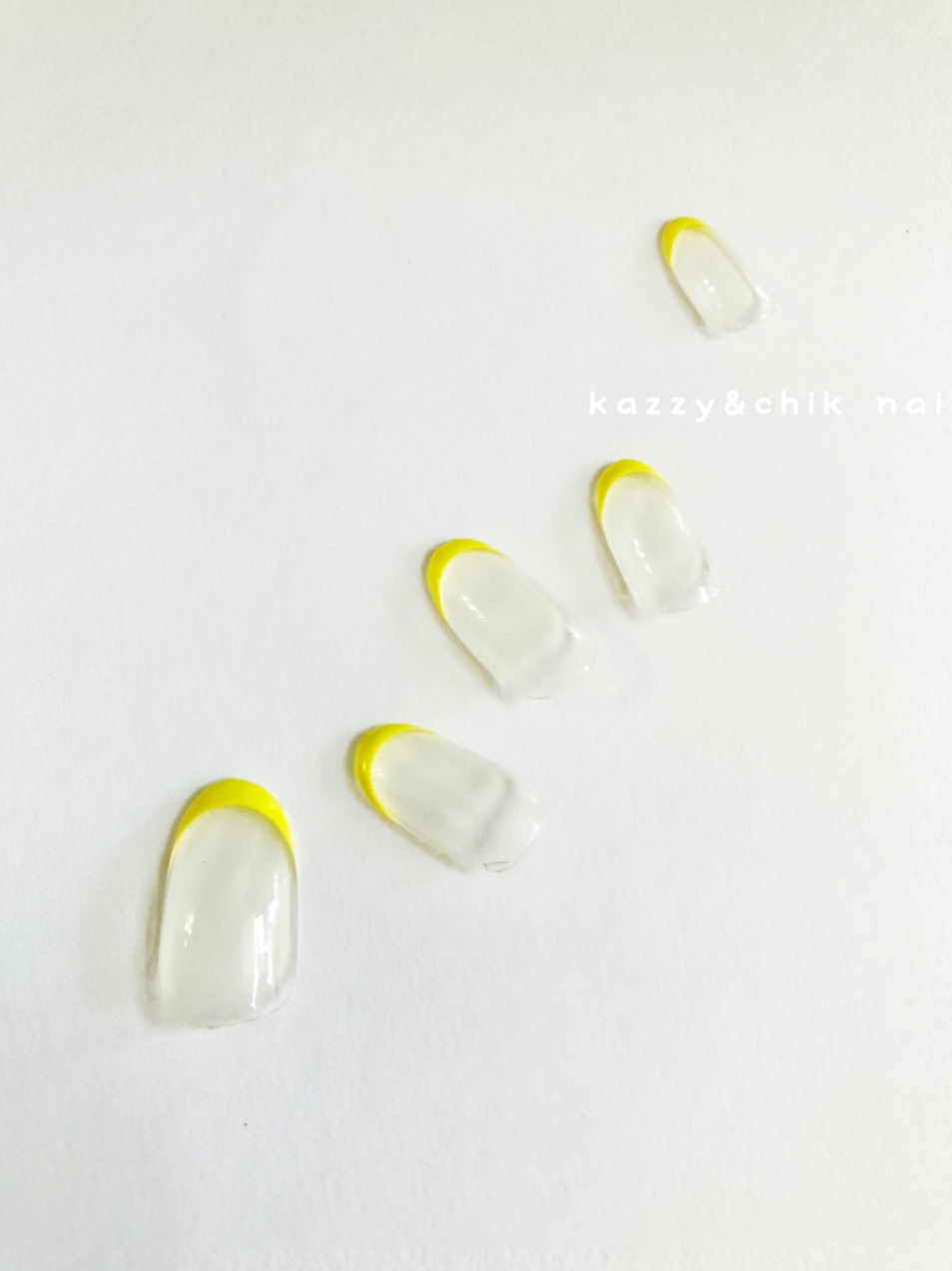 ネイルチップ 黄色 オーダーメイド パステル 〜イエロー フレンチ