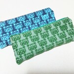 パグのこぎん刺しペンポーチ◆薄緑✕緑
