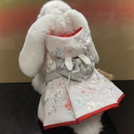 うさぎの刺繍入り耳付き白打掛ハーネス