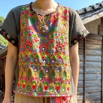 インド刺繍と楊柳のトップス