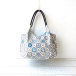 ポーリッシュポタリー柄［ブルー］　バルーンバッグ