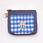 ［送料無料］ポーチ　「サッカー部のネコ先輩」ハンドメイド　刺繍