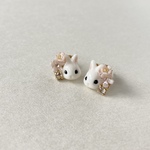 うさぎと桜ピアス/イヤリング
