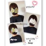 【累計800本突破】《受注制作》デフトバン　リバーシブル  3way お団子ヘアメーカー　お団子メーカー　花柄　シンプル