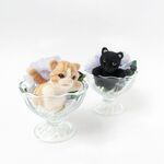 『デザートにゃんこのあじさいアレンジメント』プリザーブドフラワー　お誕生日　動物病院開院祝い　ペットのお悔やみ　ねこ