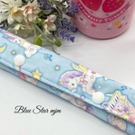 ma☆長め30㎝　ベビーユニコーン×うさぎとユニコーン柄 (ライトブルー)お出かけ 　水筒肩紐カバー　水筒ベルトカバー 　女の子