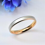 シルバー×ピンク3㎜フラット・シルクマット加工単品 イニシャル・絵文字刻印　肌に優しいサージカルステンレス