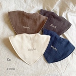 スラブバンダナbib♡*゜バンダナスタイ こっくりカラー ベビースタイ　ポコポコガーゼ リボン お洒落 