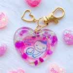 【訳あり商品】マタニティキーホルダー　パープルのお花たち  ♡