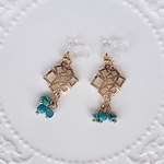 ターコイズが揺れるノンホールピアス ( イヤリング ) Minette☆–ST013   ❤︎ ピアス 変更無料 ❤︎