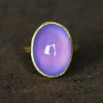 SALE＊古代スタイル＊天然ピンクカルセドニー　指輪＊7号　GP