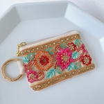 【ミニ】インド刺繍のファスナーポーチ