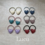 再入荷heart tie~ ハート　ヘアゴム　キッズヘアゴム　ベビーヘアゴム　ヘアアクセサリー　ハートヘアゴム　くすみカラー