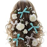 ヘッドドレス・髪飾り　ティファニーブルー　結婚式☆成人式☆ウェディング☆ブライダル