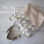 《トートバッグ bird grey sサイズ》