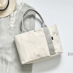 new! Zoccaシリーズ 8号帆布〈生成り〉×幅広厚手リネンテープ ショルダーバッグ