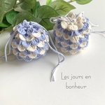 ころんとミニミニ紫陽花ふたご巾着