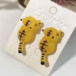 ピアス　イヤリング　◆  猫　トラ　黄色