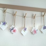 試作品特価＊爽やかガーランド＊オーナメント 壁掛け アンティーク 紫陽花 ローズ ウェディング ウェルカムボード