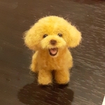 【summer sale】羊毛フェルトの犬　笑顔のトイプードル