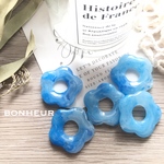 [A633]   春  フラワーフープ  クリア  マーブル  貫通穴  4pcs