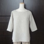 リネン（ドット柄生成り）プルオーバー