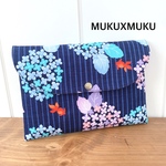紫陽花に映える金魚★御朱印帳ケース★御朱印帳入れ★1冊用★マルチケース