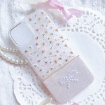 全機種対応♡即発送♡送料無料♡パルテルピンク♡スマホケース♡押し花iPhoneケース　