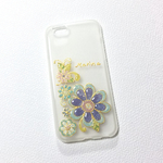 【名入れ可】ぷくぷくつやつやお花のスマホケース　手描き　（TPUソフトスマホケース）　iPhone6/6s用　