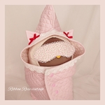 【ぽろんちゃん 専用ページ】   再販【ねこ耳おくるみ】  生地の色: ピンク  ※ラボット用