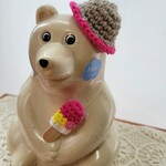 しろくまさん帽子と棒アイス　ピンク