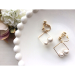コットンパールのsquareearring