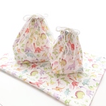 単品〜販売可◎ 入園入学 お弁当袋 コップ袋 ランチョンマット / パステルカラーの恐竜