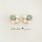 オパールbijouとpearl ピアス/イヤリング ライトブルーオパール