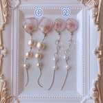 【金属アレルギー対応】【本物のお花】【2way】ドライフラワーの淡色2wayピアスorイヤリング❁⃘*.ﾟ